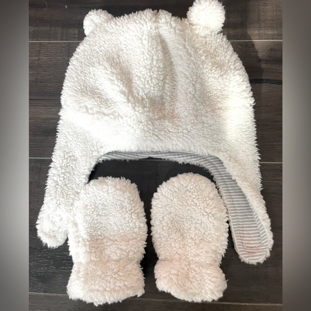 Carters - Baby 2-Pack Sherpa Hat & Mittens - SIZE: 0-9 Month